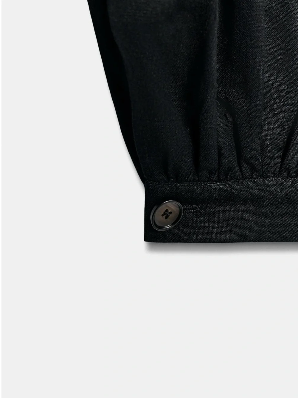 NWT Zara Slit Linen Mid-Rise Pants Sz:M Black